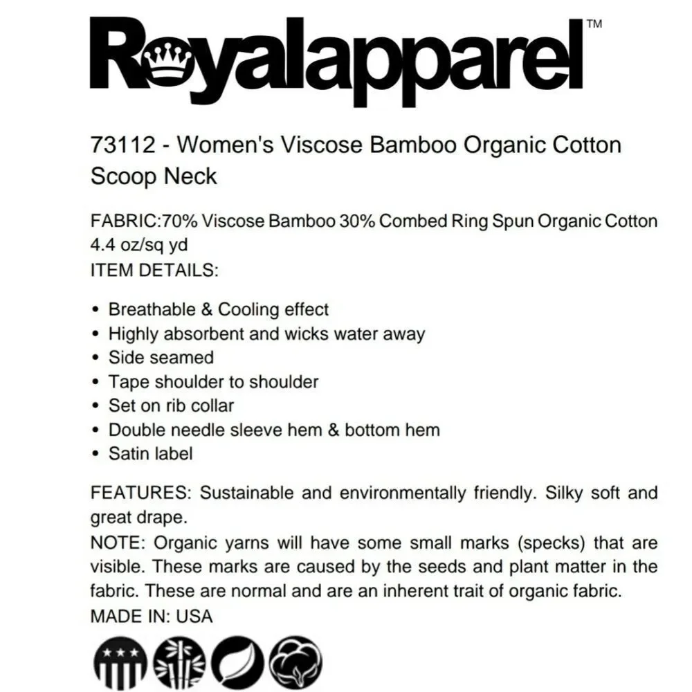 NEW Bamboo/ Organic Cotton Tee Nautilus Spiral White Scoop Neck T-Shirt M 5/$25 - Picture 9 of 9